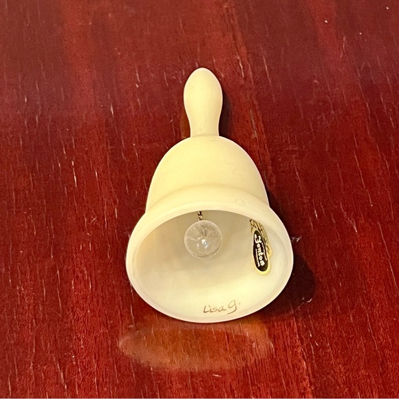 Fenton Satin Custard Glass Bell Floral Hand Painted Flowers Signed Vintage 4.5” - Picture 6 of 9